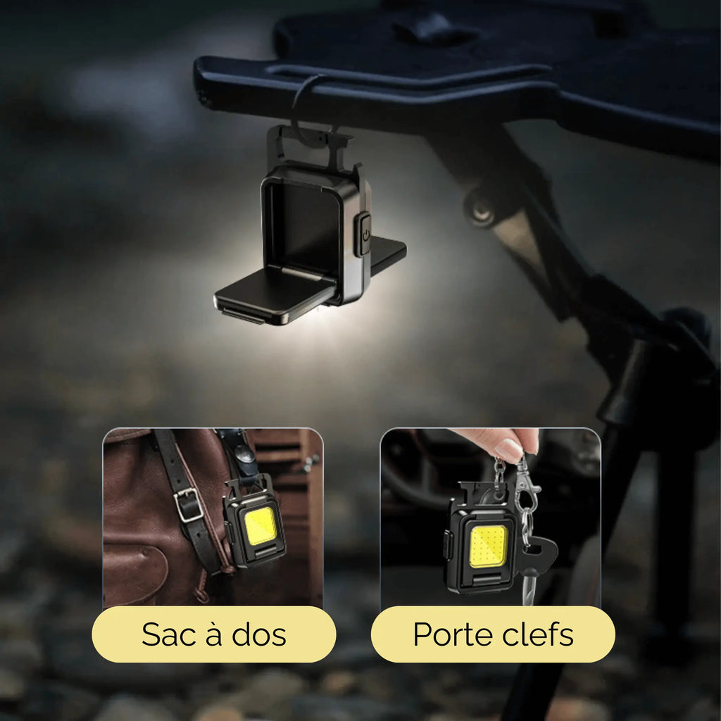 Porte-clés Lampe De Poche LED Mini - Survie EDC Camping - Titane - Neuf