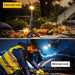 Lampe telescopique LED rechargeable portable avec modes de lumière jaune et blanche pour les dîners en plein air et les réparations de voiture.