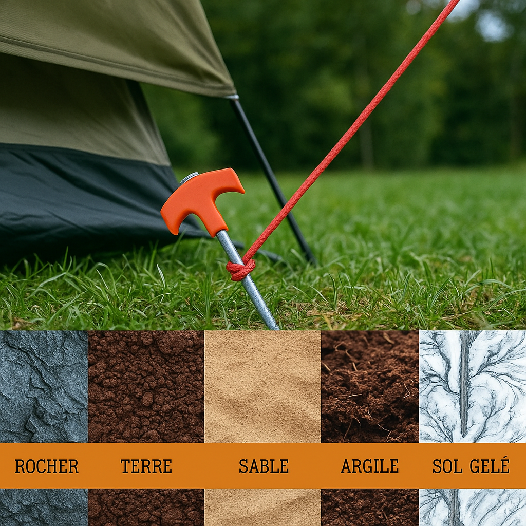 Lot de 4 piquets de tente à vis de 20 cm sardine camping outdoor offroad