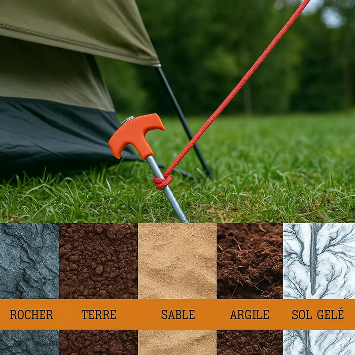 Lot de 4 piquets de tente à vis de 20 cm sardine camping outdoor offroad