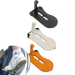 Marchepieds pliables pour tente de toit en noir, blanc et orange, avec démonstration d'utilisation pour un accès pratique et sécurisé.