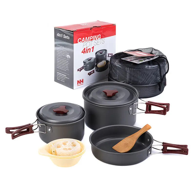 Batterie de cuisine en aluminium Naturehike - compacte et non statique Gris