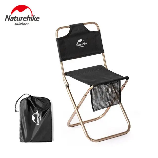 Naturehike Chaise de camping pliante ultralégère en aluminium et Oxford Noir