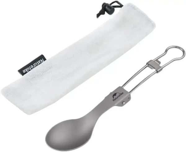 Fourchette en titane Naturehike - pliable, 18 g Gris