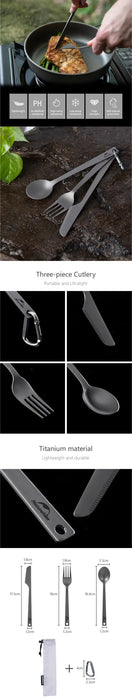 Set de couverts Naturehike Titanium - Ultralight avec mousqueton vue 5