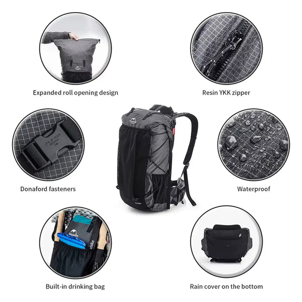 Sac à dos de randonnée Naturehike Rock 40L+5L vue 2