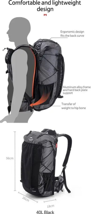 Sac à dos de randonnée Naturehike Rock 40L+5L vue 7