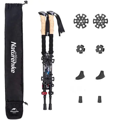 Bâtons de trekking Naturehike réglables en carbone avec poignée en liège vue 2