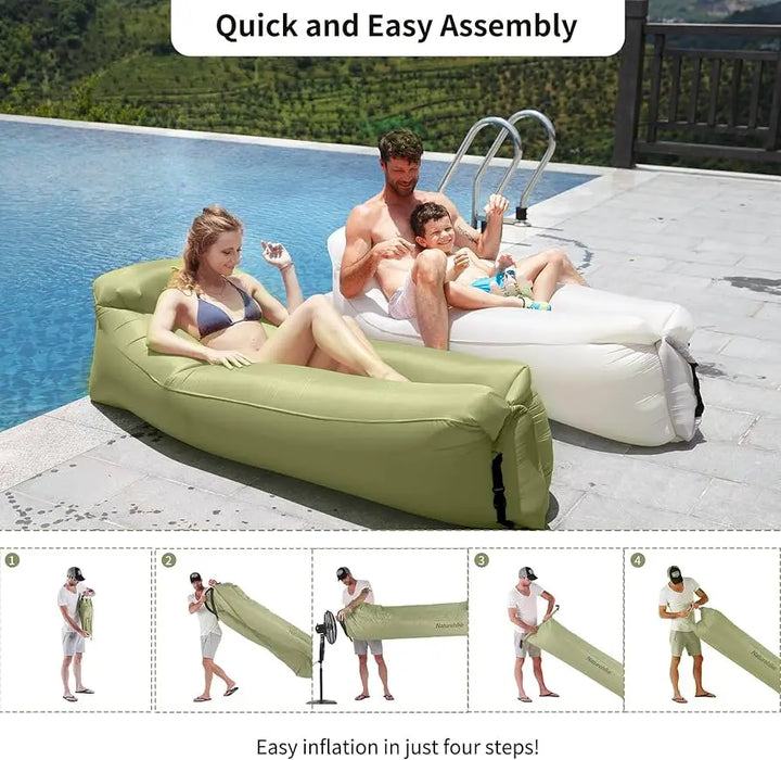 Naturehike Canapé gonflable avec oreiller bleu vue 5