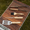 Naturehike Set d'outils pour barbecue - Acier inoxydable et bois Marron