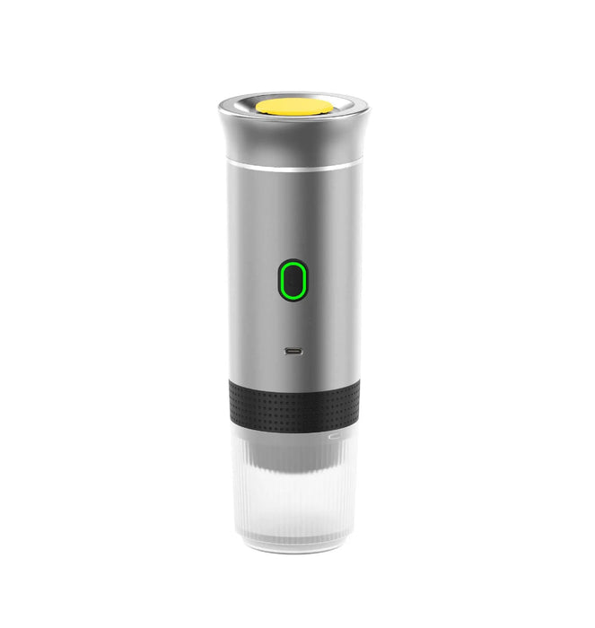 Machine à café portable électrique idéale pour préparer un expresso lors de vos voyages, randonnées ou au bureau, avec une extraction haute pression et une mousse onctueuse.