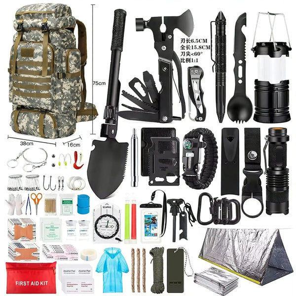 Cross-Border Outdoor Adventure Camping Equipment Supplies Survival Tool Set Wilderness Survival Emergency Kit Camping Equipment Wholesale