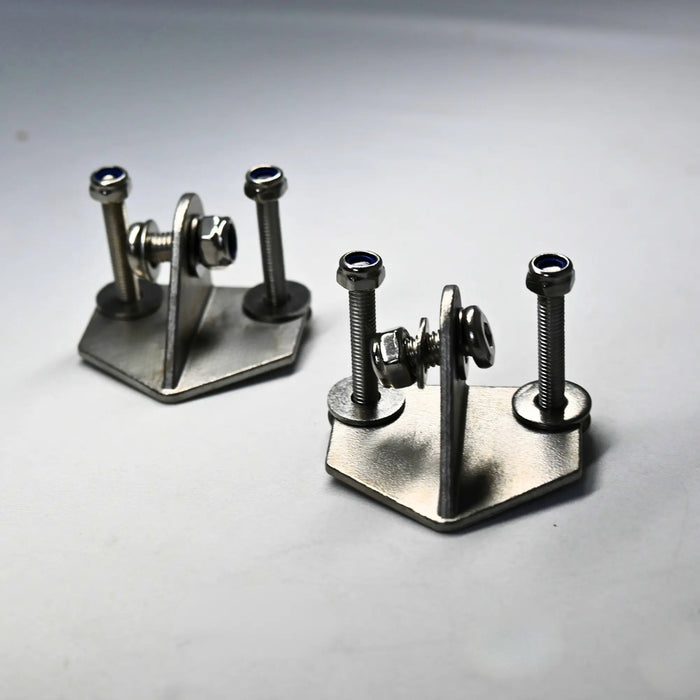 Plaques de Fixation Échelle pour Tente de Toit - Set 2 Pièces Acier Inox Universel