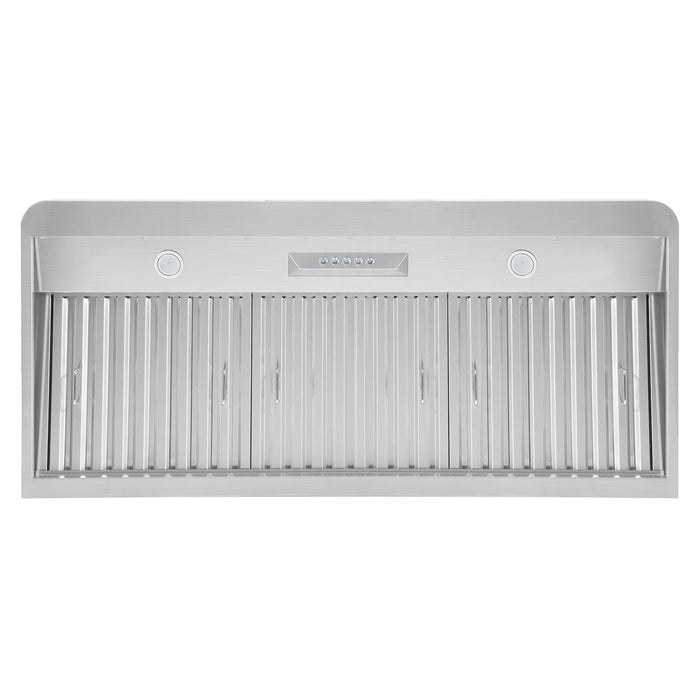 Cosmo 48"  Under Cabinet Range Hood with Push Button Controls, Permanent Filters, 3-Speed Fan and LED Lights in Stainless Steel COS-QB48