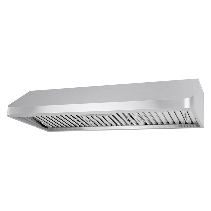 Cosmo 48"  Under Cabinet Range Hood with Push Button Controls, Permanent Filters, 3-Speed Fan and LED Lights in Stainless Steel COS-QB48