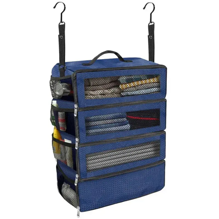 Organisateur de valise, organisateur de bagages de voyage de grande capacité, étagère suspendue, emballage Cube placard, sacs de rangement pliables suspendus Woody’s Camp