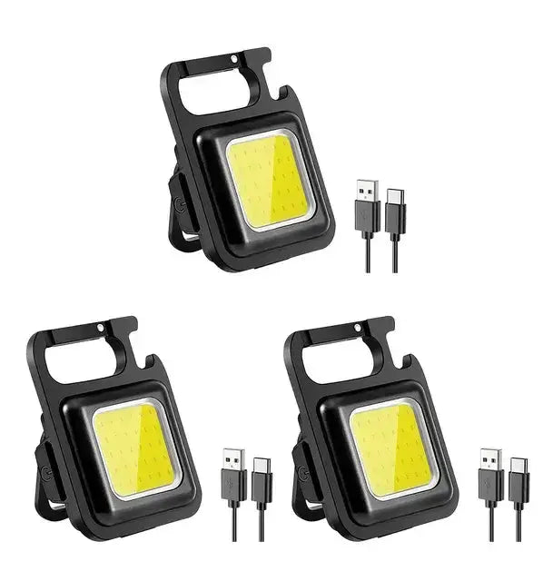 Mini Lampe de Poche ultrapuissante LED avec recharge USB, 3 unités, pour aventures nocturnes et éclairage puissant.