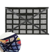 Sac de rangement pour toit de voiture avec design en mesh pour optimiser l'espace du véhicule, idéal pour les longs trajets et l'organisation quotidienne.