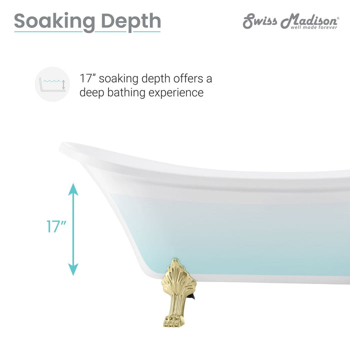 Swiss Madison Caché Single Acrylic Bathtub SM-FB585CBG