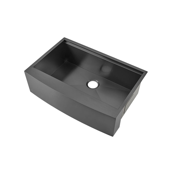 Swiss Madison Tourner 33" x 22" Stainless Steel, Single Basin, Farmhouse Sink Kitchen Workstation with Apron in Rose Gold - SM-KS28RG