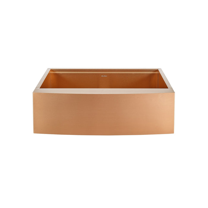 Swiss Madison Tourner 33" x 22" Stainless Steel, Single Basin, Farmhouse Sink Kitchen Workstation with Apron in Rose Gold - SM-KS28RG