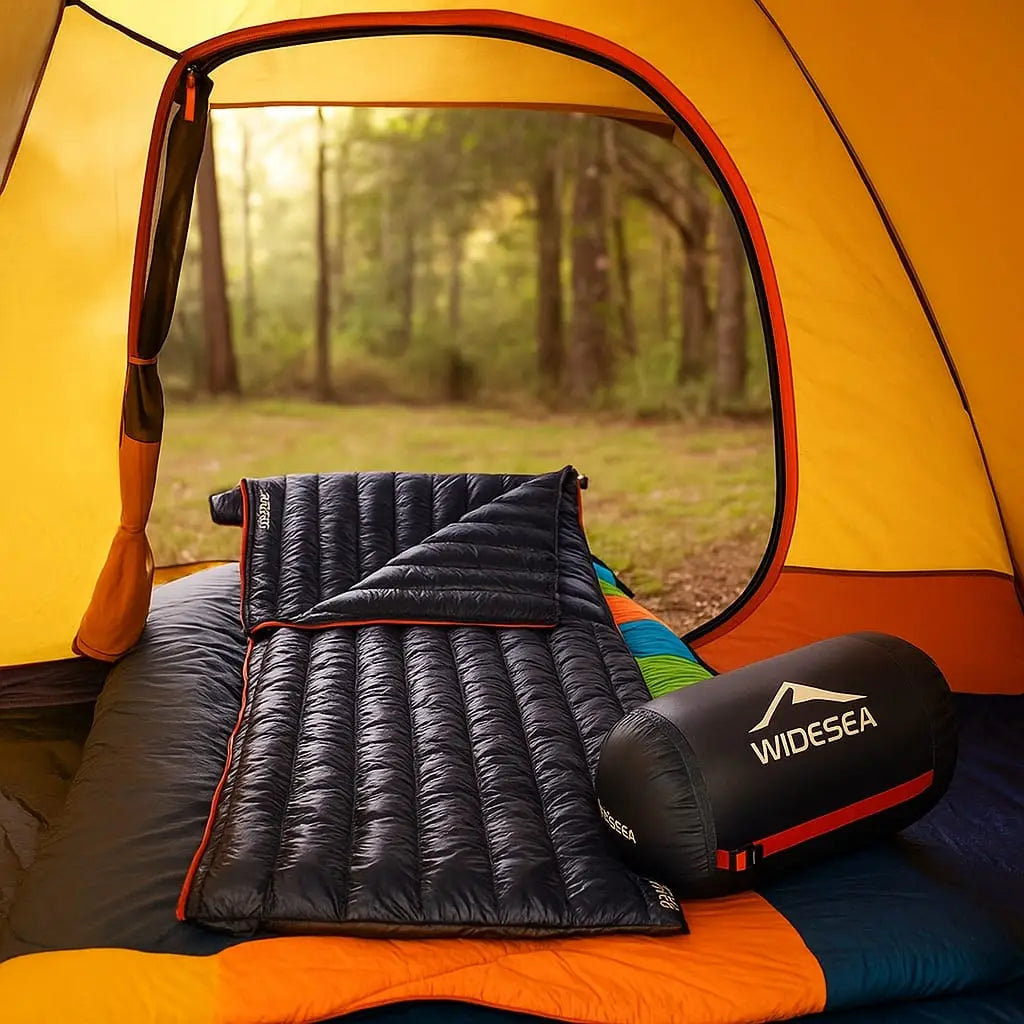 Sac de couchage en duvet d’oie 4 saisons – Ultra chaud, imperméable et compact