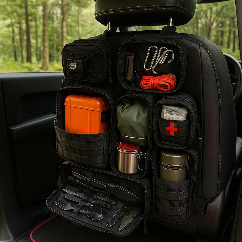 Sac de rangement tactique pour l'arrière du siège de voiture, bagage de siège arrière, sac de rangement pour équipement de pêche