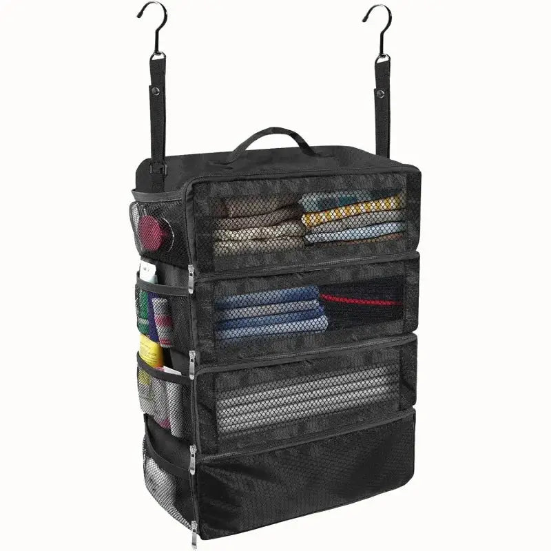 Organisateur de voiture Suspendu – Grand Rangement Pliable & Modulable pour Voyage Woody’s Camp