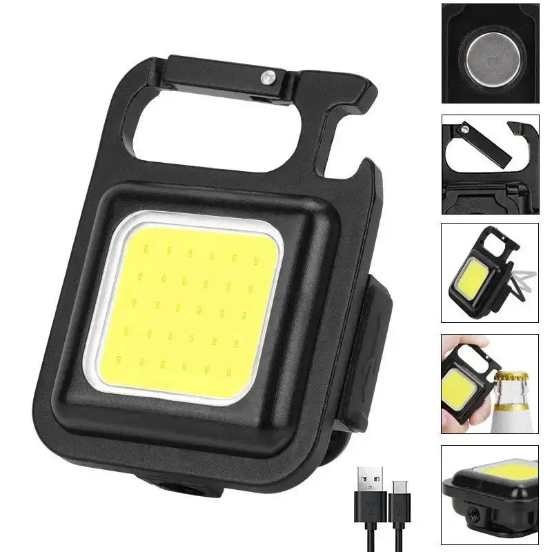 Compact ultra-powerful LED mini flashlight with multi-tool features, including USB charging capability.
