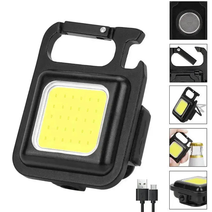 Mini lampe de poche LED ultra-puissante et compacte avec des caractéristiques d'outil multifonction, y compris une capacité de chargement USB.