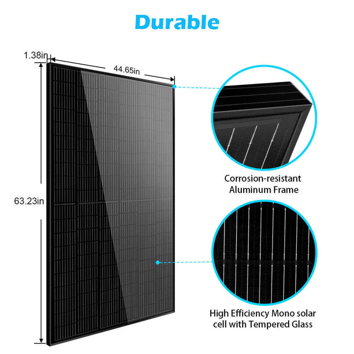 SunGoldPower 370W Mono Black Solar Panel SG-370WMB