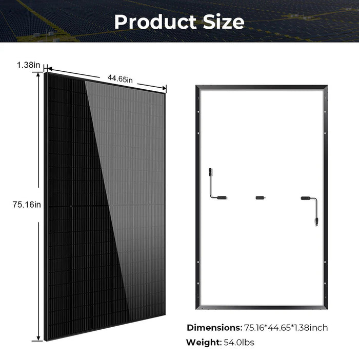 SunGoldPower 440 Watt Mono Black PERC Solar Panel SG-440WM