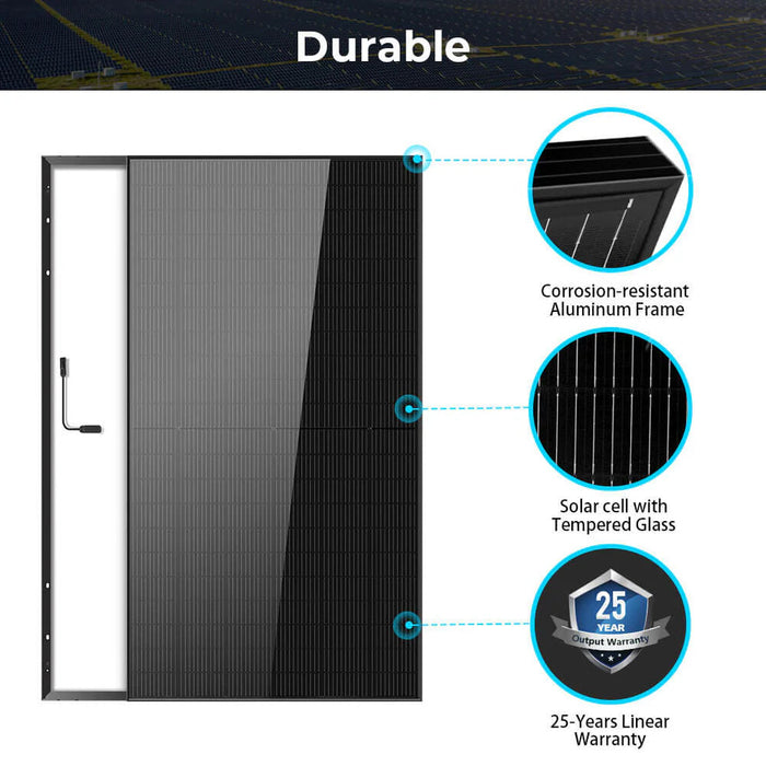 SunGoldPower 500 Watt Mono Black PERC Solar Panel SG-500WM