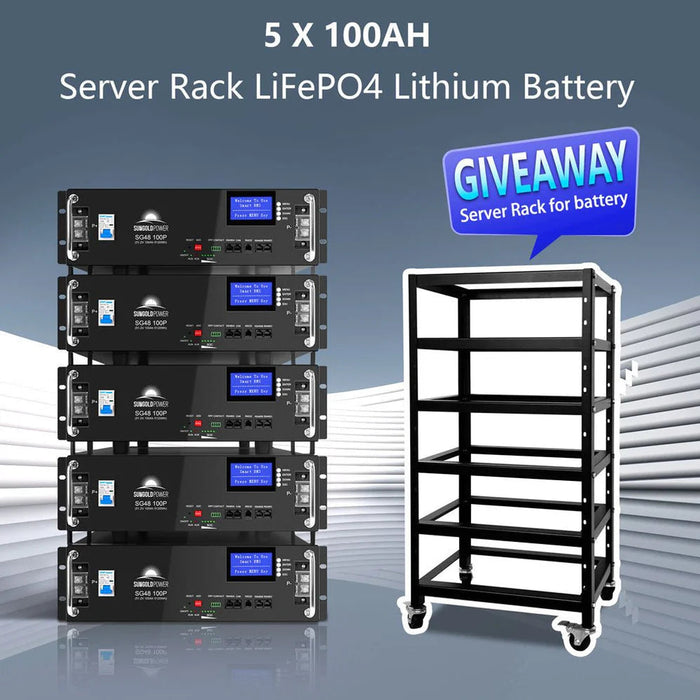 SunGoldPower Off Grid Solar Kit 12 X 550 Watts Solar Panels 25.6KWH Lithium Battery 10KW Solar Inverter 48VDC 120V/240V SGR-10K25S