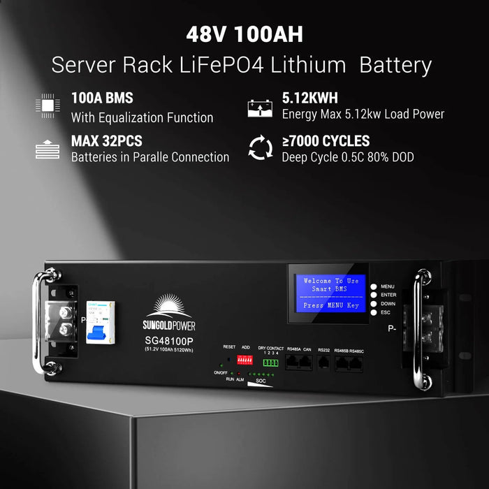SunGoldPower Off-Grid Solar Kit 13000W 48VDC 120V/240V LifePo4 20.48KWH Lithium Battery 14 X 415 Watts Solar Panels SGR-13KM