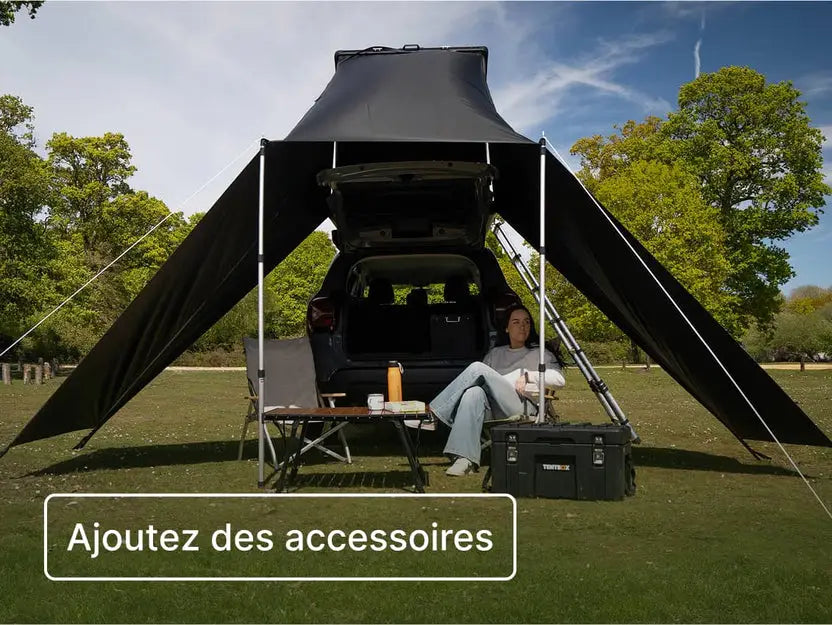 TentBox Cargo 2. 0–Tente de toit rigide automatique ultra robuste avec rails accessoires Tentbox