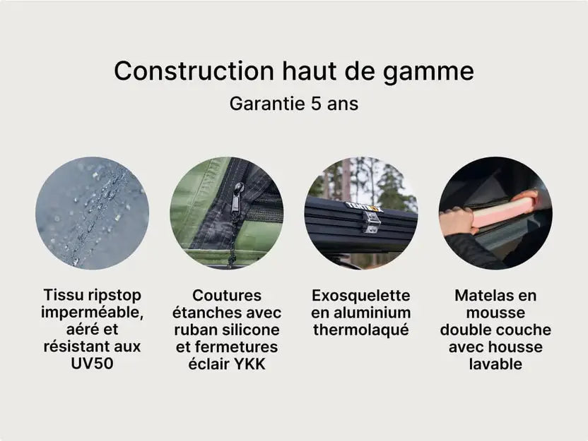 TentBox Cargo 2. 0–Tente de toit rigide automatique ultra robuste avec rails accessoires Tentbox
