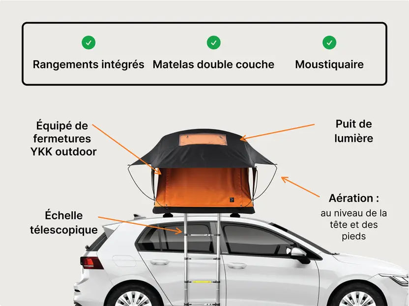TentBox Lite 2.0 – Tente de toit souple 2 personnes Tentbox