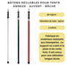 Les bâtons réglables pour tente et auvent, disponibles en trois couleurs, offrent une stabilité durable et résistent aux intempéries.