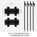 Pattes de support réglables pour poteaux de tente et piquets pour des installations extérieures sécurisées.
