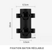 Connecteur de poteau de tente réglable avec des dimensions marquées, hauteur de 10 cm, largeur de 6,5 cm, diamètre de 3,5 cm et épaisseur de 1 cm.