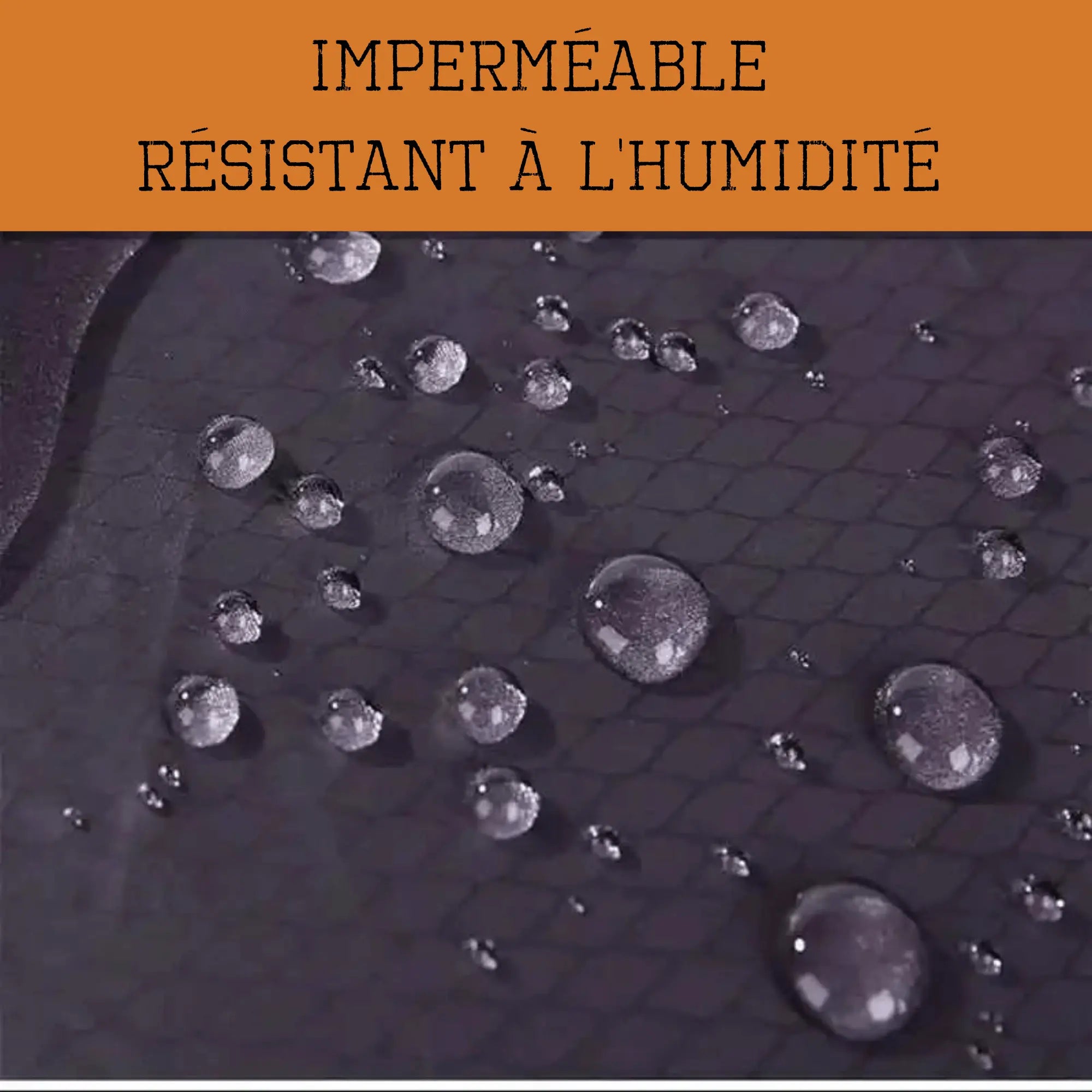 Tapis de Poche Extérieure imperméable avec gouttes d'eau, idéal pour la randonnée et les pique-niques en plein air.