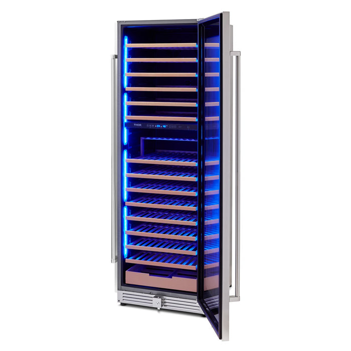 Thor Kitchen 24 Inch Dual Zone Wine Cooler, 162 Wine Bottle Capacity TWC2403DI