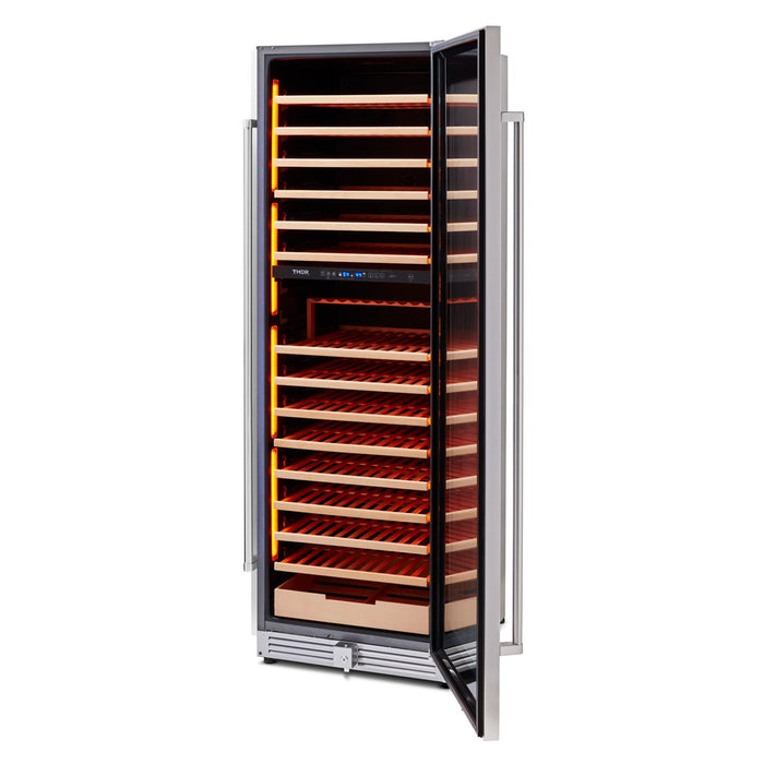 Thor Kitchen 24 Inch Dual Zone Wine Cooler, 162 Wine Bottle Capacity TWC2403DI