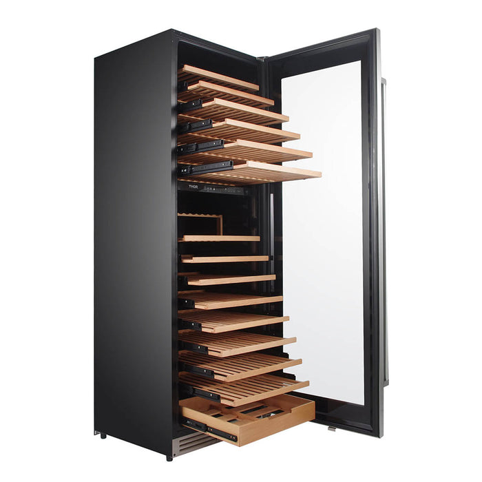 Thor Kitchen 24 Inch Dual Zone Wine Cooler, 162 Wine Bottle Capacity TWC2403DI