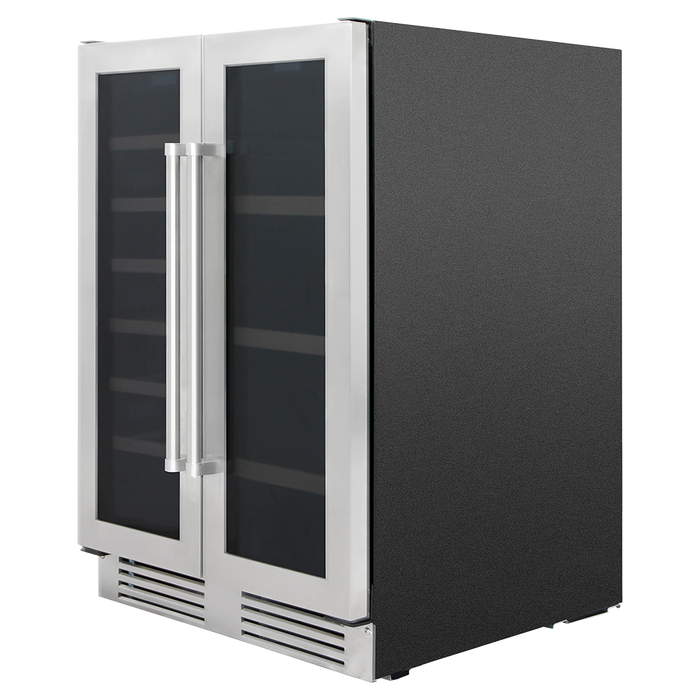 Thor Kitchen 24"French Door Wine and Beverage Center, 21 Wine Bottle Capacity and 95 Can Capacity TBC2401DI