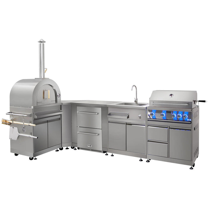 Thor Kitchen Outdoor Kitchen Pizza Oven And Cabinet In Stainless Steel MK07SS304