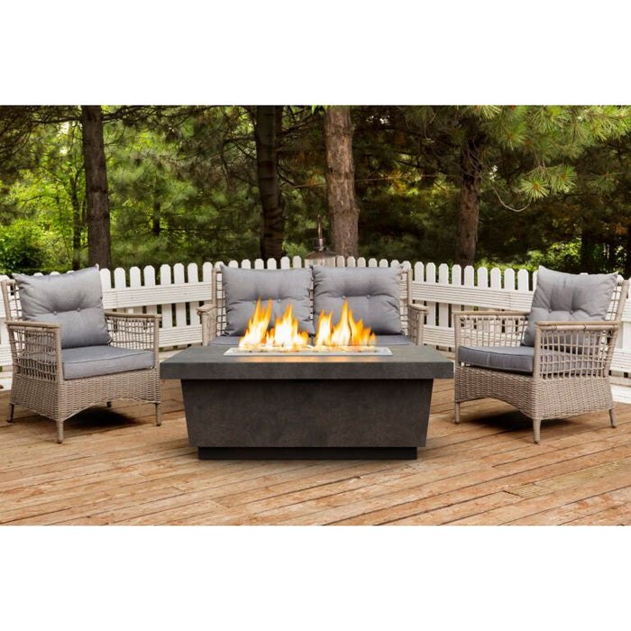 American Fyre Designs 52'' Contempo Rectangle Liquid Propane Fire Table with Drawer Tank