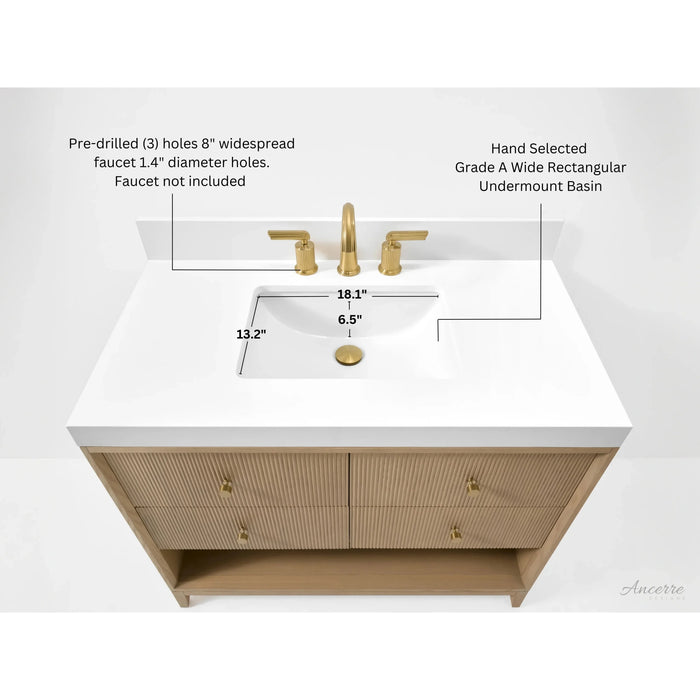 Ancerre 36” Momo Bathroom Vanity Oak Single Sink VTS-Momo-36-Oak-WQZ
