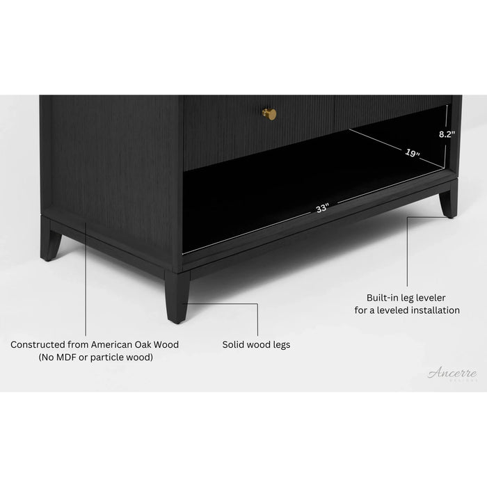 Ancerre 36” Momo Bathroom Vanity Oak Single Sink VTS-Momo-36-Oak-WQZ